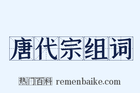 唐代宗组词是什么意思的图片